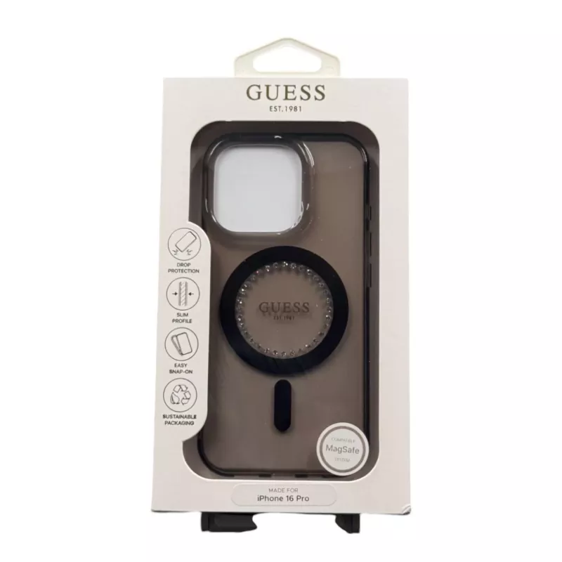 Guess GUHMP16LPFTDTEK Custodia rigida per Apple iPhone 16 Pro 6,3