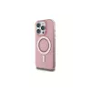 Guess GUHMP16LPFTDTEP Custodia rigida IML Rhinestones MagSafe per iPhone 16 Pro 6.3 rosa