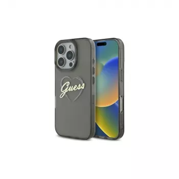 Guess GUHCP16XHCHGSPK iPhone 16 Pro Max 6.9 Custodia rigida IML Heart nero