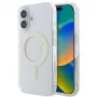 Guess GUHMP16SHFGERET iPhone 16 trasparente Custodia rigida IML Glitter Circle MagSafe