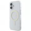 Guess GUHMP16SHFGERET iPhone 16 trasparente Custodia rigida IML Glitter Circle MagSafe