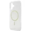 Guess GUHMP16SHFGERET iPhone 16 trasparente Custodia rigida IML Glitter Circle MagSafe