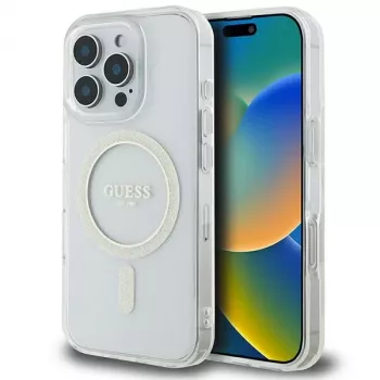Guess Glitter Circle Custodia rigida MagSafe per Apple iPhone 16 Pro Max (6,9