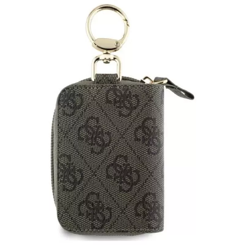 Guess pochette per cavi GUABP4DPTW marrone 4G Triangle in eco-pelle, organizer per accessori