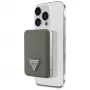GUESS Grained Triangle Power Bank wireless 5000mAh 15W USB-C MagSafe marrone