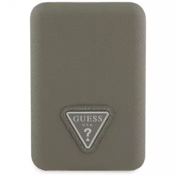 GUESS Grained Triangle Power Bank wireless 5000mAh 15W USB-C MagSafe marrone
