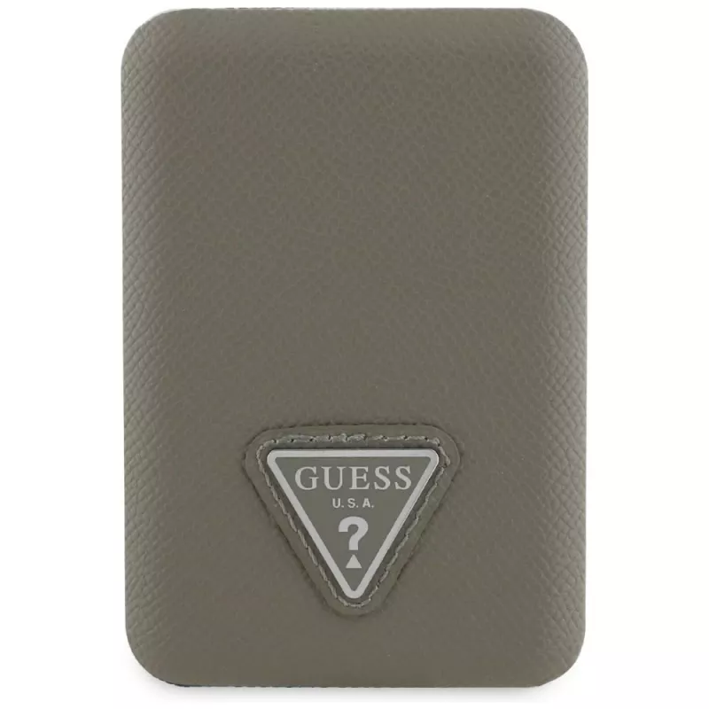 GUESS Grained Triangle Power Bank wireless 5000mAh 15W USB-C MagSafe marrone