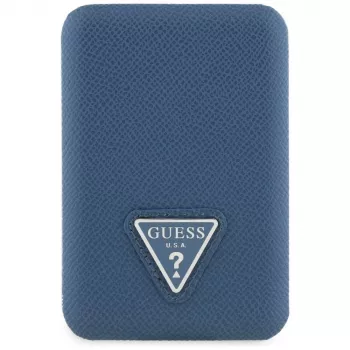 GUESS Grained Triangle Power Bank wireless 5000mAh 15W USB-C MagSafe blu