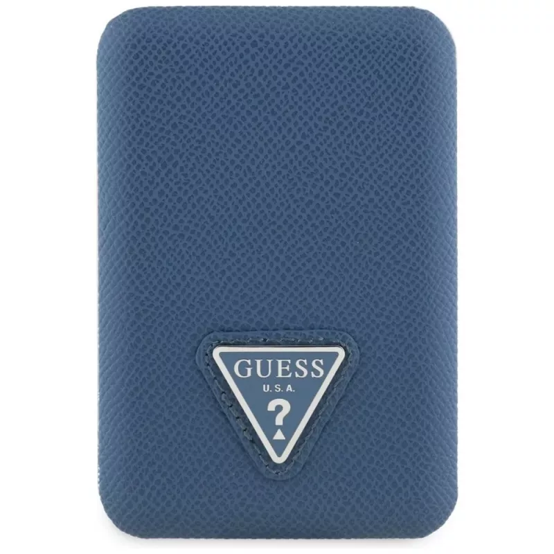 GUESS Grained Triangle Power Bank wireless 5000mAh 15W USB-C MagSafe blu