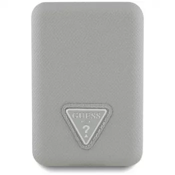 GUESS Grained Triangle Power Bank wireless 5000mAh 15W USB-C MagSafe beige