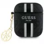 Guess GUA2P4RPSK Cover per AirPods 1/2 nero 4G Printed Stripes Charm