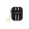 Guess GUA2P4RPSK Cover per AirPods 1/2 nero 4G Printed Stripes Charm