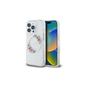 Guess GUHMP16LHFWFCT Custodia rigida per iPhone 16 Pro 6,3