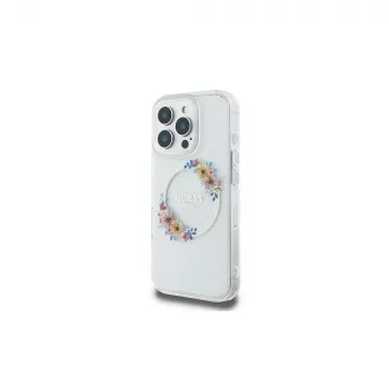 Guess GUHMP16LHFWFCT Custodia rigida per iPhone 16 Pro 6,3