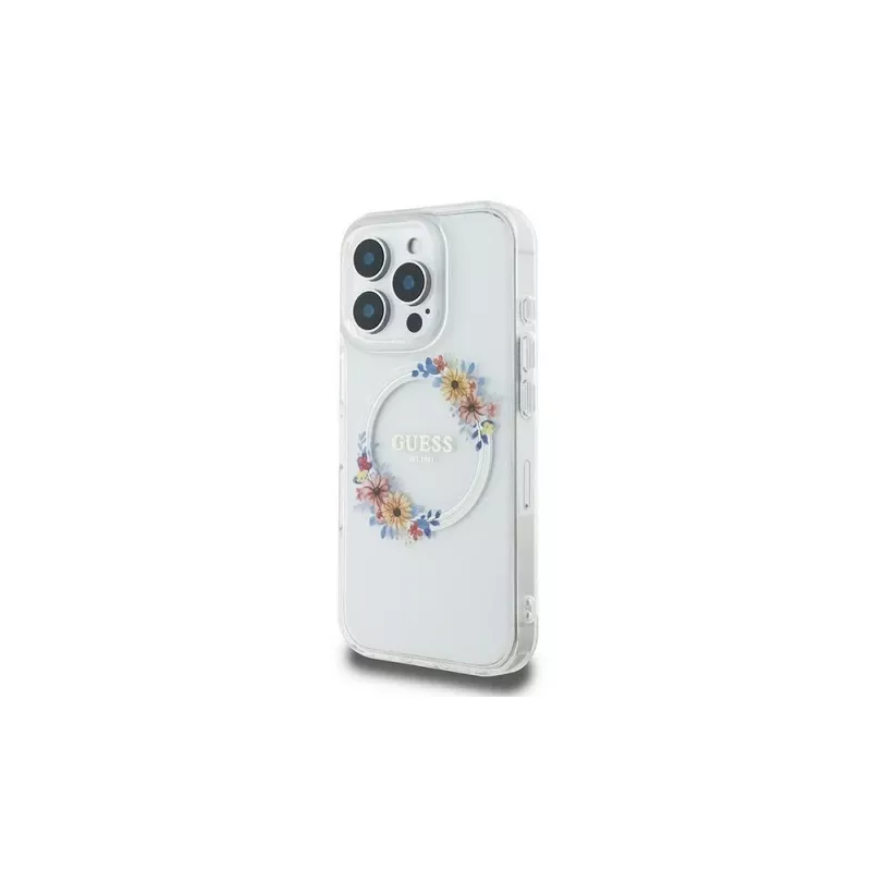 Guess GUHMP16LHFWFCT Custodia rigida per iPhone 16 Pro 6,3