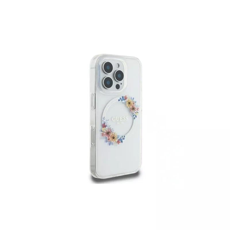 Guess GUHMP16LHFWFCT Custodia rigida per iPhone 16 Pro 6,3