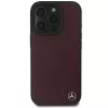 MERCEDES-BENZ custodia rigida in similpelle effetto legno per Apple iPhone 16 Pro Max 6,9 inch rossa MagSafe