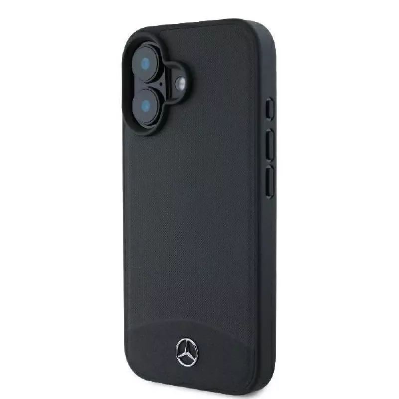 Mercedes-Benz MEHMP16S23RBARK iPhone 16 6,1 inch custodia rigida nera in pelle strutturata e liscia con MagSafe
