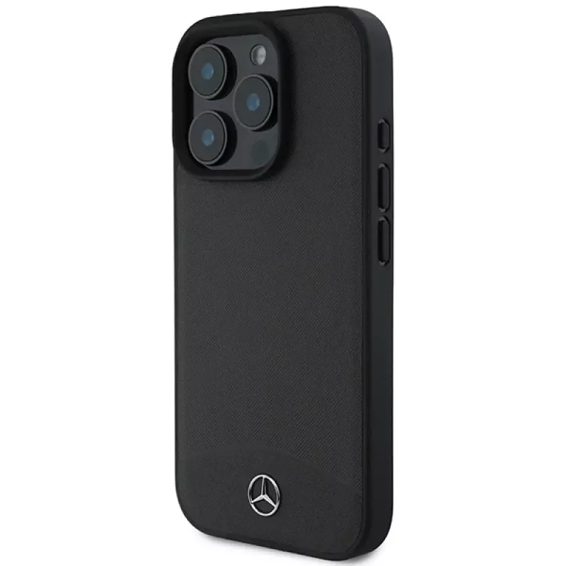 Mercedes-Benz MEHMP16X23RBARK iPhone 16 Pro Max 6,9 inch custodia rigida nera in pelle strutturata e liscia MagSafe