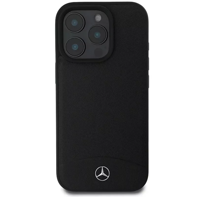 Mercedes-Benz MEHMP16X23RBARK iPhone 16 Pro Max 6,9 inch custodia rigida nera in pelle strutturata e liscia MagSafe