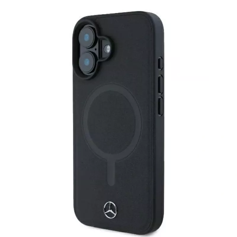 Mercedes-Benz MEHMP16M23RCMK iPhone 16 Plus 6,7 inch custodia rigida nera in pelle liscia MagSafe