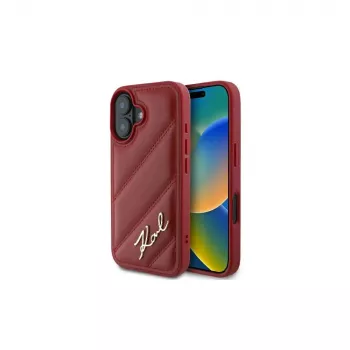 Karl Lagerfeld custodia Quilted Signature per iPhone 16, rossa