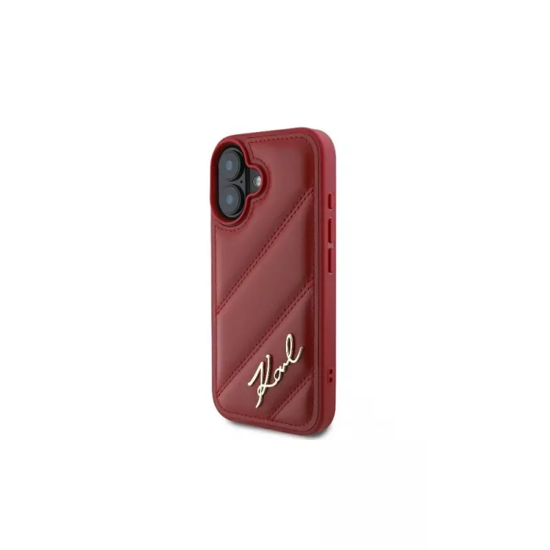 Karl Lagerfeld custodia Quilted Signature per iPhone 16, rossa