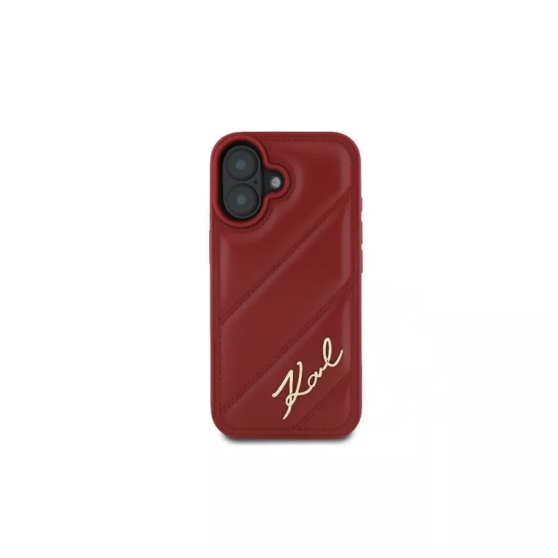 Karl Lagerfeld custodia Quilted Signature per iPhone 16, rossa