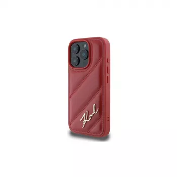 Karl Lagerfeld custodia Quilted Signature per Apple iPhone 16 Pro (rossa)