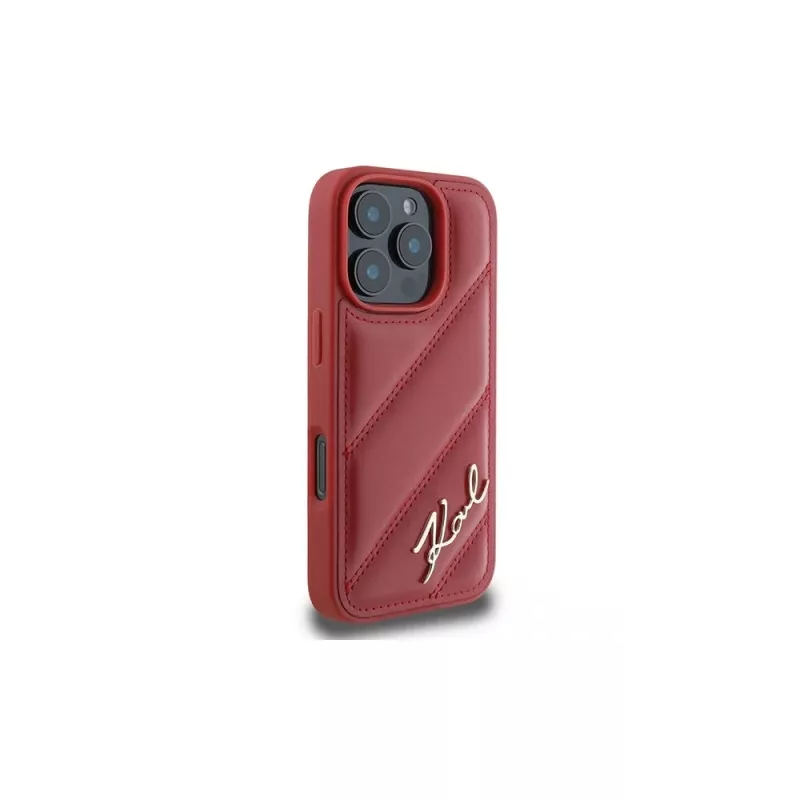 Karl Lagerfeld custodia Quilted Signature per Apple iPhone 16 Pro (rossa)