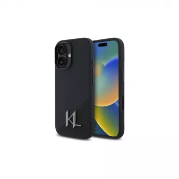 Karl Lagerfeld Shadow Metal Initial custodia rigida per Apple iPhone 16 6,1