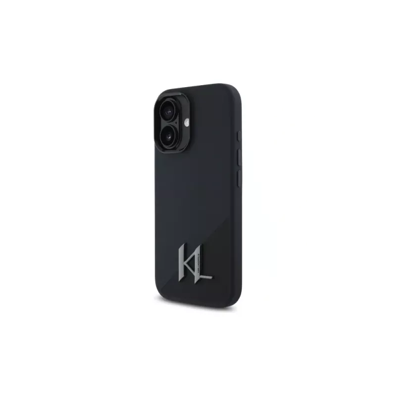 Karl Lagerfeld Shadow Metal Initial custodia rigida per Apple iPhone 16 6,1 inch - nero