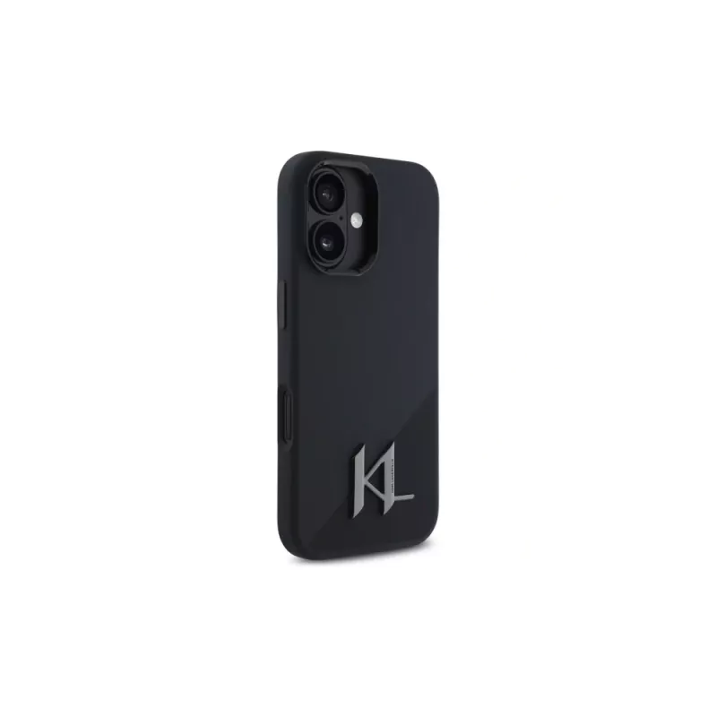 Karl Lagerfeld Shadow Metal Initial custodia rigida per Apple iPhone 16 6,1 inch - nero