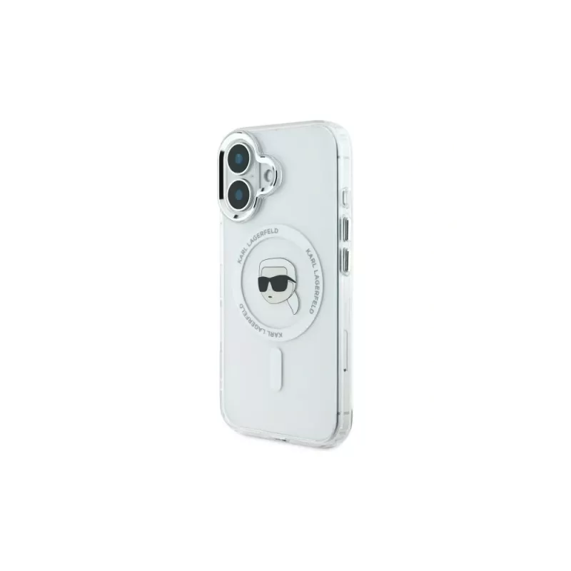 Karl Lagerfeld IML Metal Karl Head MagSafe custodia rigida per iPhone 16 Plus 6,7 inch bianco