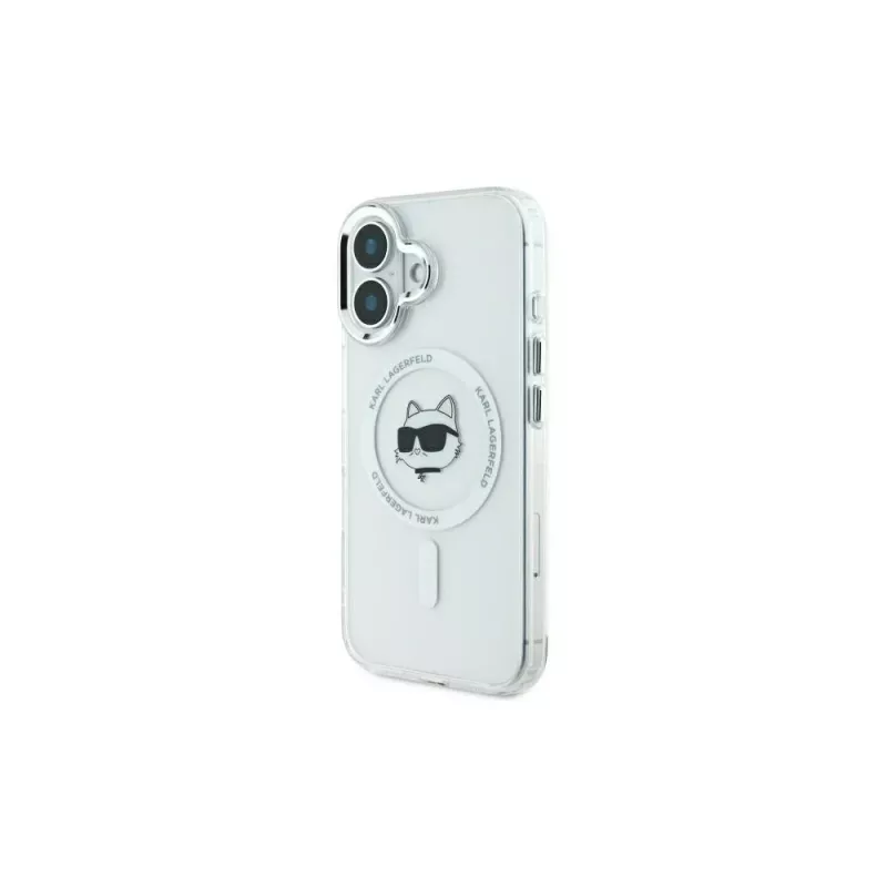 Karl Lagerfeld KLHMP16SHLSCHH iPhone 16 6,1 inch bianco custodia rigida IML Metal Choupette Head MagSafe
