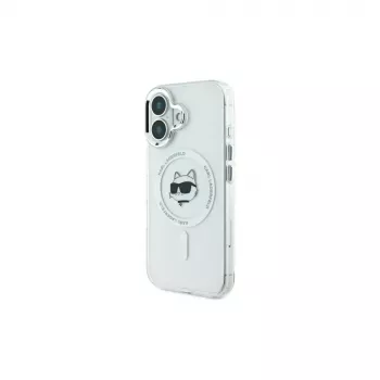 Karl Lagerfeld KLHMP16MHLSCHH custodia rigida IML Metal Choupette Head MagSafe per iPhone 16 Plus 6.7 bianco