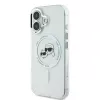 Karl Lagerfeld KLHMP16SHLSKCH iPhone 16 6,1 inch custodia rigida IML Metal Karl & Choupette Head MagSafe bianco