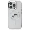 Karl Lagerfeld KLHMP16LHLSKCH custodia rigida IML Metal Karl & Choupette Head MagSafe per Apple iPhone 16 Pro, bianca