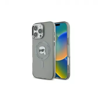 Karl Lagerfeld KLHMP16XHLSKIK iPhone 16 Pro Max 6.9 nero custodia rigida IML Metal Karl Head MagSafe
