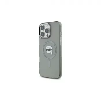 Karl Lagerfeld KLHMP16XHLSKIK iPhone 16 Pro Max 6.9 nero custodia rigida IML Metal Karl Head MagSafe