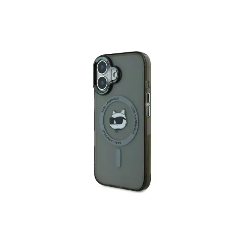 Karl Lagerfeld KLHMP16SHLSCHK iPhone 16 6.1 nero custodia rigida IML Metal Choupette Head MagSafe