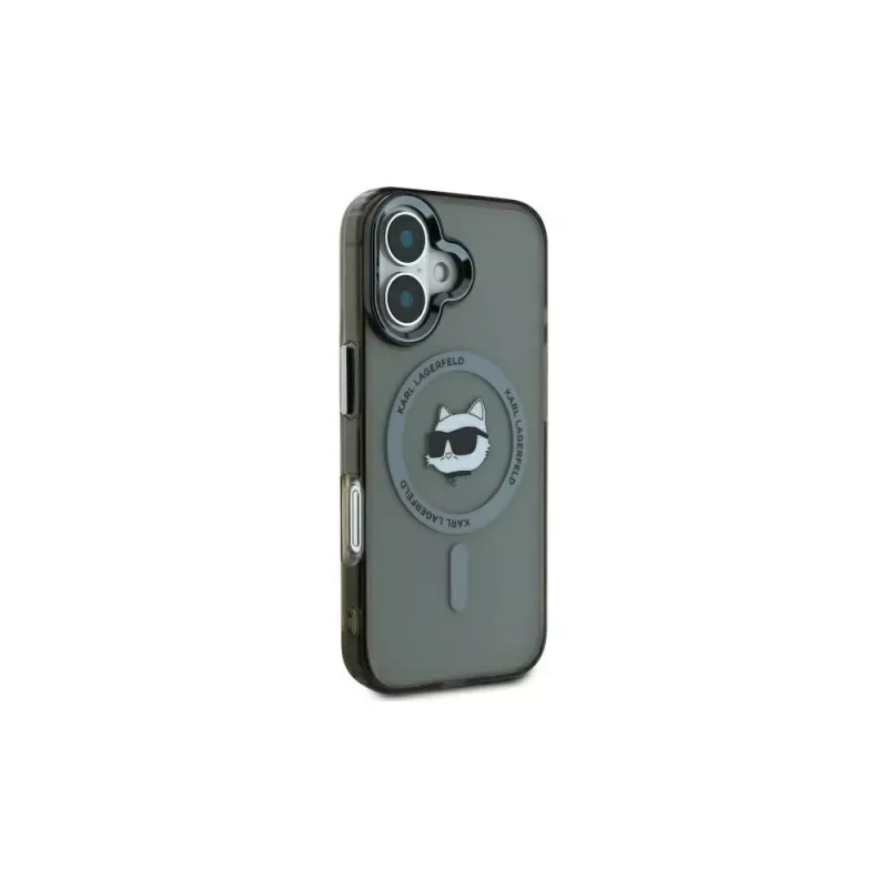 Karl Lagerfeld KLHMP16SHLSCHK iPhone 16 6.1 nero custodia rigida IML Metal Choupette Head MagSafe