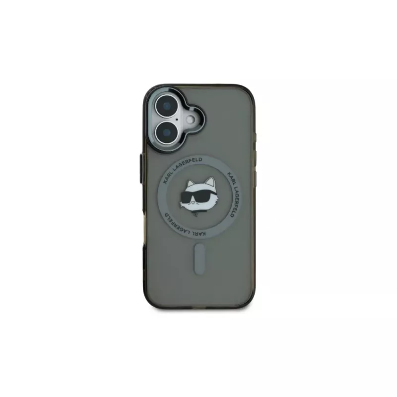 Karl Lagerfeld KLHMP16MHLSCHK iPhone Plus 6,7 nero custodia rigida IML Metal Choupette Head MagSafe