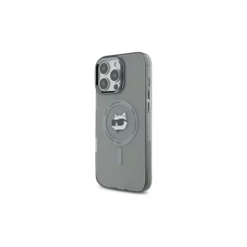 Karl Lagerfeld KLHMP16LHLSCHK iPhone 16 Pro 6,3 nero custodia rigida IML Metal Choupette Head MagSafe