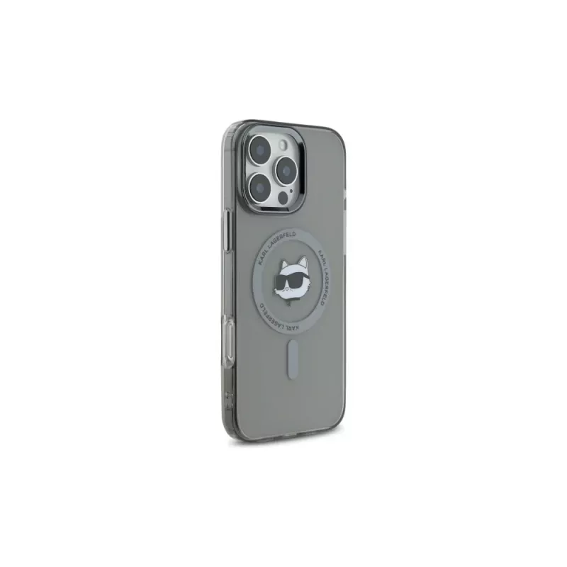 Karl Lagerfeld KLHMP16LHLSCHK iPhone 16 Pro 6,3 nero custodia rigida IML Metal Choupette Head MagSafe