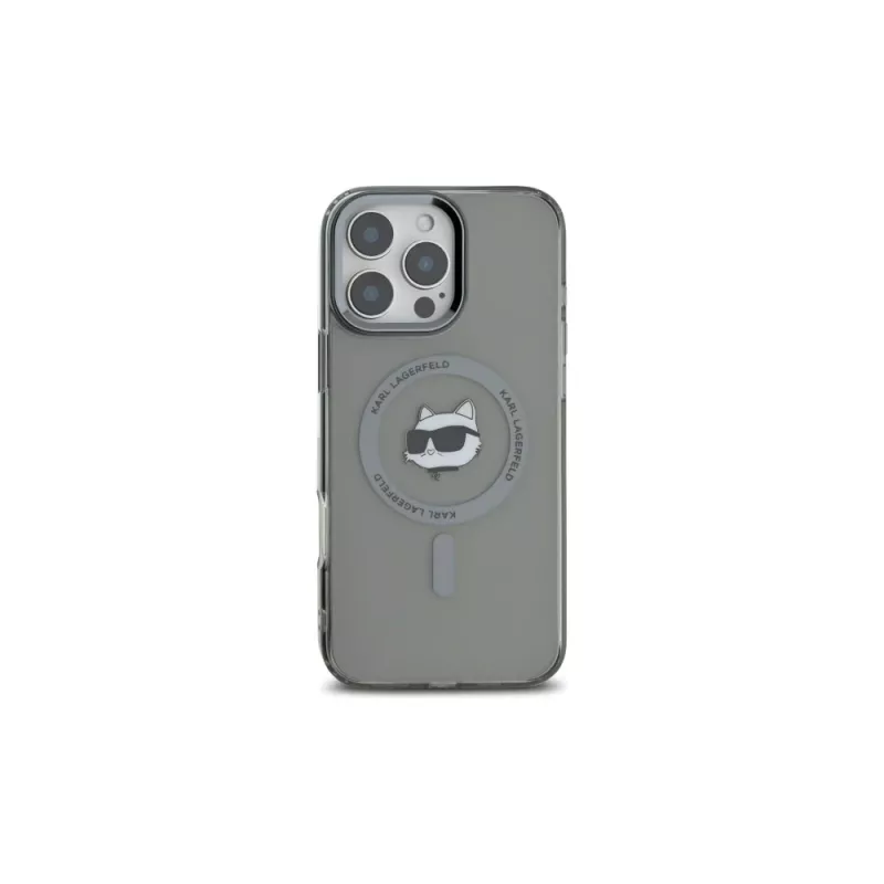 Karl Lagerfeld KLHMP16XHLSCHK custodia rigida per iPhone 16 Pro Max 6,9 inch nero IML Metal Choupette Head MagSafe
