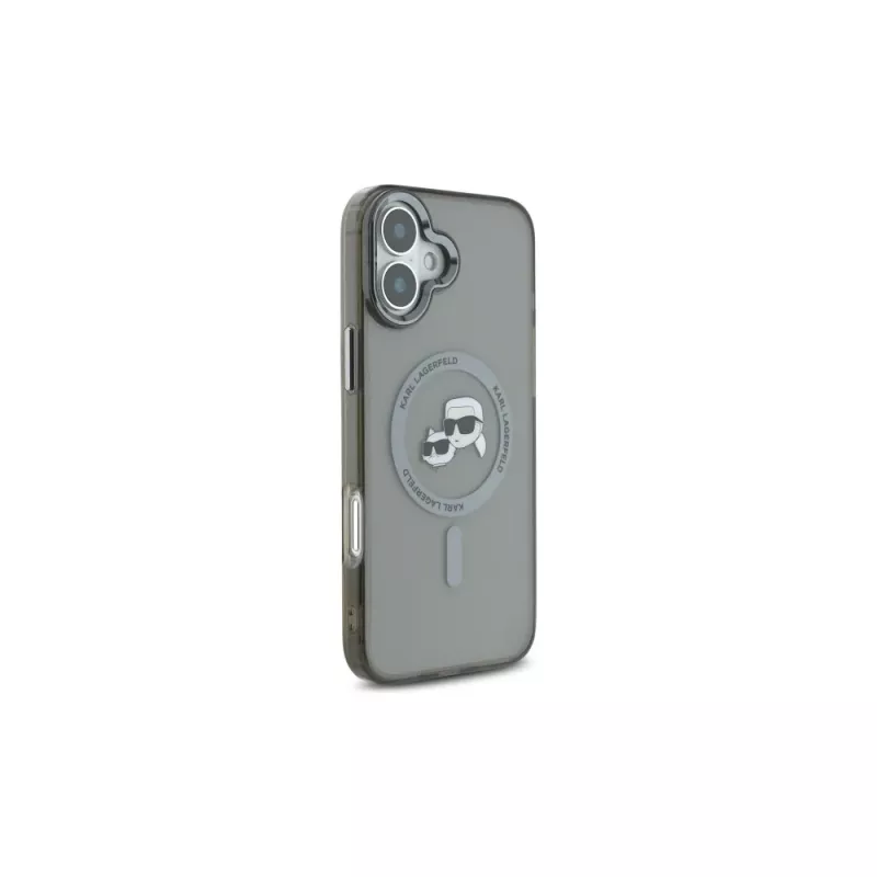Karl Lagerfeld KLHMP16SHLSKCK custodia rigida per Apple iPhone 16 6,1 inch nero IML Metal Karl & Choupette Head MagSafe