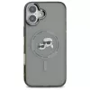 Karl Lagerfeld KLHMP16MHLSKCK custodia rigida IML Metal Karl & Choupette Head MagSafe per Apple iPhone 16 Plus da 6,7 pollici, nera