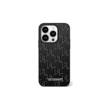 Karl Lagerfeld KLHMP16MPKHPORPK Hot Stamp MagSafe custodia rigida per iPhone 16 Plus 6,7 nero