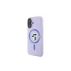 Karl Lagerfeld KLHMP16MSCMKCRHU custodia rigida in silicone MagSafe per iPhone 16 Plus 6,7 inch viola anello Karl & Choupette